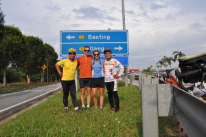 On the ride out of town: Meng on the left, Rivern on the right. KL was good to us!