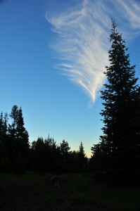 Evening sky over our campsite