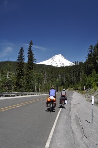 The downhill began with our best views yet of Mount Hood